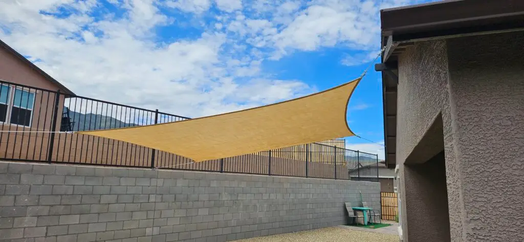 Sail Shade Installation in Cottonwood — backyard privacy shade